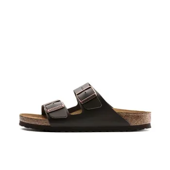 Birkenstock Arizona Natural Leather Narrow Fit Sandals 'Dark Brown'