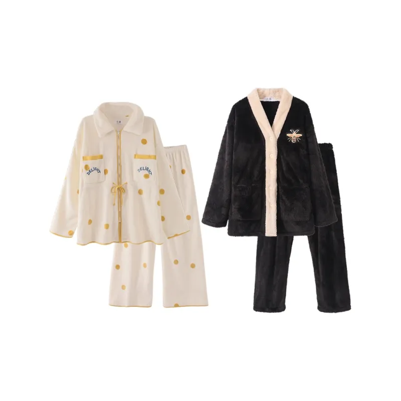 Chun Xi Pajama Set Unisex White Gold Black White-0