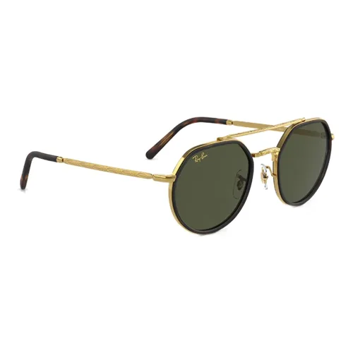 RayBan Metal Irregular Shape Sunglasses Unisex Gold
