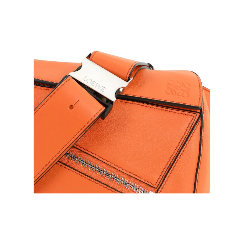 LOEWE Puzzle Smooth Calf Leather Fanny Pack Small Size Men's Orange-7