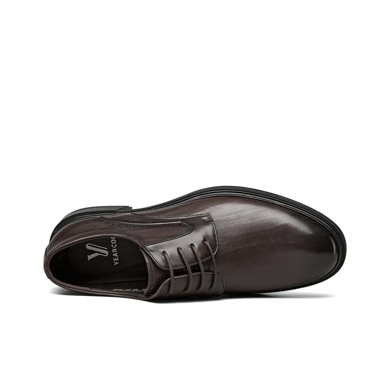 YEARCON Dress Shoes Men Low Top Brown-6