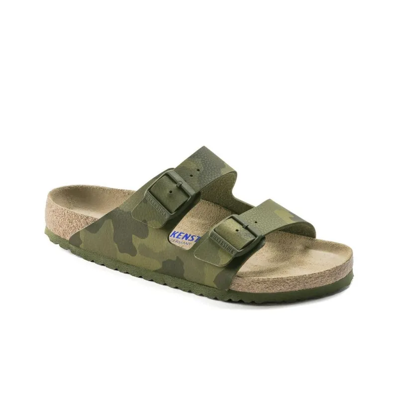 Birkenstock Slide Slippers Unisex Green Camouflage Narrow Fit-1