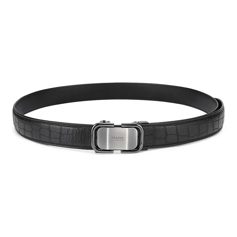 FAIRWHALE Slip Back Automatic Buckle Business Leather Leather Belts Men's Width 3.5CM-3