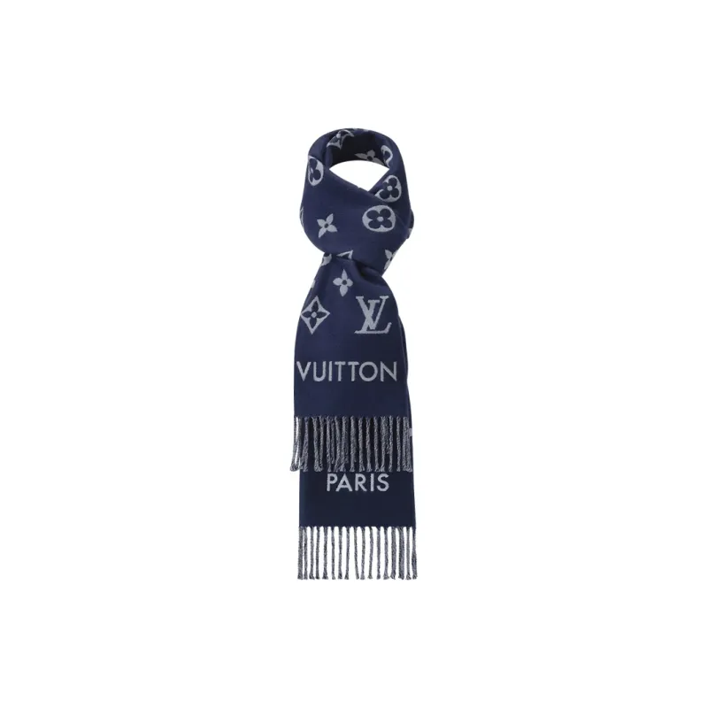 LOUIS VUITTON ALL ABOUT Monogram Knit Scarves Unisex Dark Blue-1