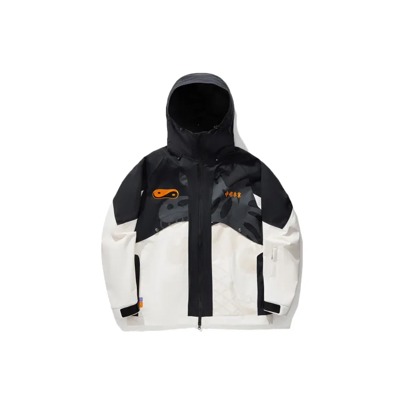 LiNing Li Ning X Steven Harrington Trench Coats Unisex Black Ecru-0