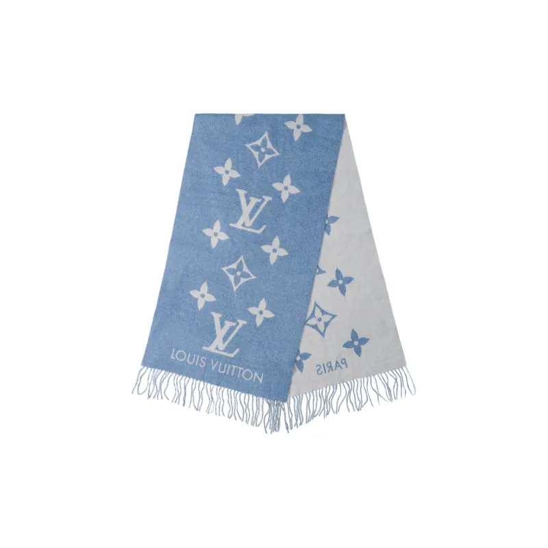 LOUIS VUITTON Knit Scarves Unisex Blue-1