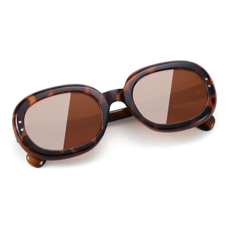PULAIS TR/Memory Plastic Oval Sunglasses Unisex-7