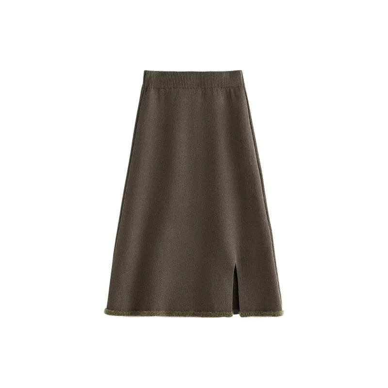 Initial Language Knit Long Skirts Women's-1