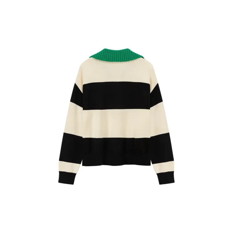 NO ONE ELSE Knitwear Women's Black White Stripes-1