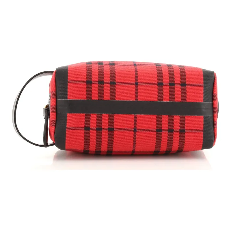 Burberry Canvas Canvas Bag Clutch Makeup Bag Women's Red-3