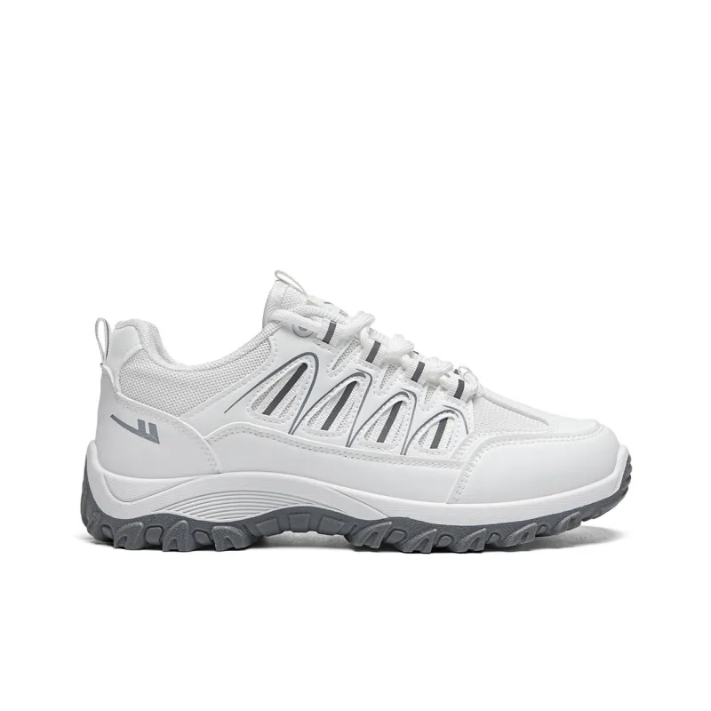 Warrior Shock Absorbing, Non Slip, Wear Resistant, Breathable And Lightweight Low Top Running Shoes Unisex White Gray-2