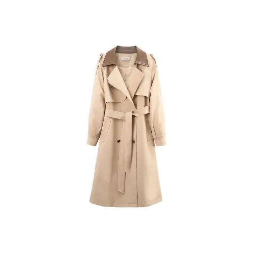 A paradise for awakening Trench Coats Women's Khaki