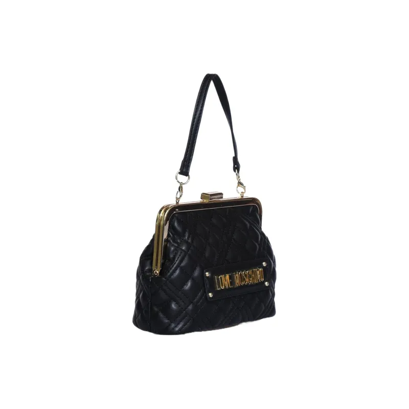 LOVE MOSCHINO Polyurethane Handbag, Shoulder Bag, Crossbody Bag Women's Black-1