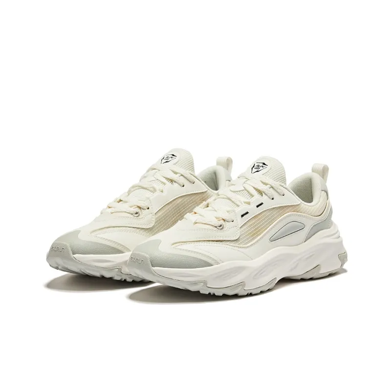 Erke Red Emperor Slip-Resistant Low-Top Casual Shoes Men's Microcrystal White White Mist Gray-2