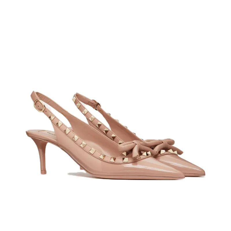 Valentino Garavani Rockstud Bow Detailed Pointed Toe Pumps-2