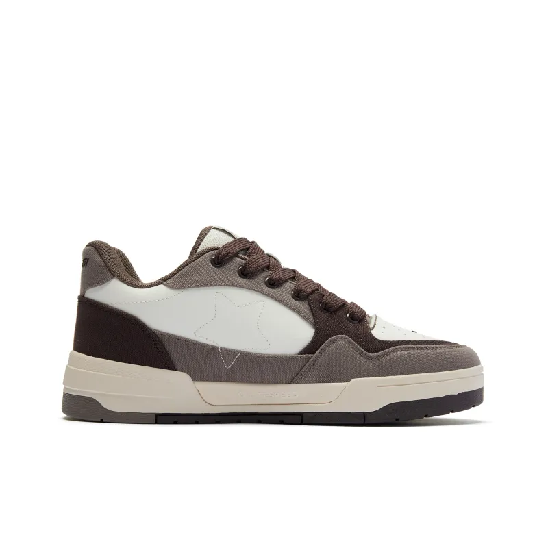 QIAODAN Slip Resistant Cushioning Wear Resistant Low Top Skateboard Shoes Men's Beige Brown-1