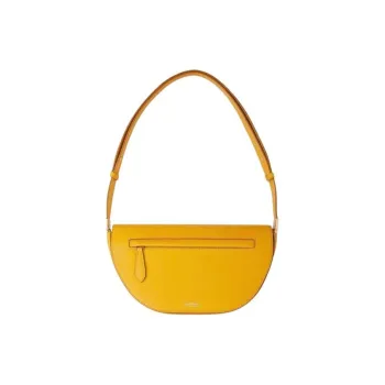 Burberry Olympia Leather Shoulder Bag Crescent Bag Handbag Shoulder Bag Mini Women's Bright Yellow