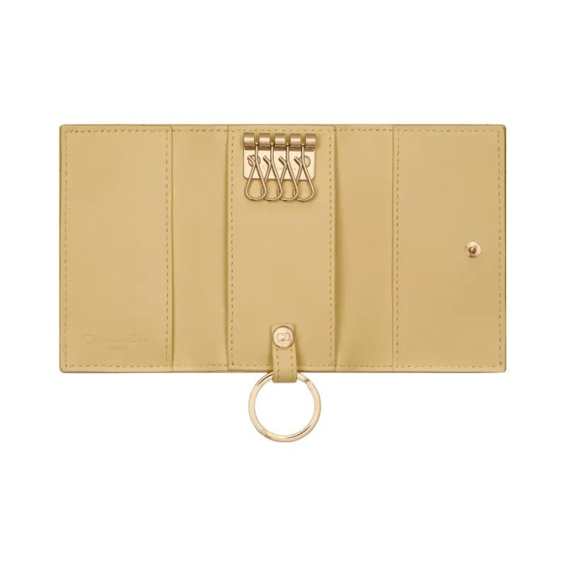 DIOR Lady Dior Lambskin Key Pouch Women's Light Yellow-2