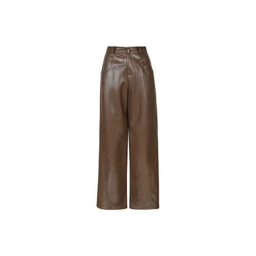 Wen Shan Leather Pants Women's