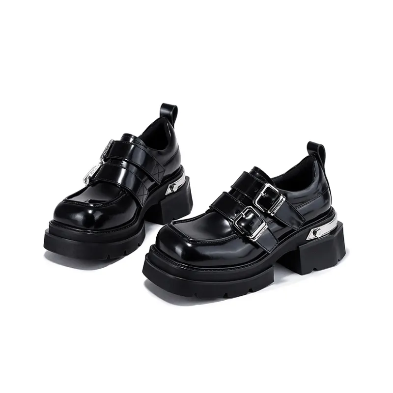 SELAIYA Small Unlined Shoes Loafers 6cm Women's Black-2