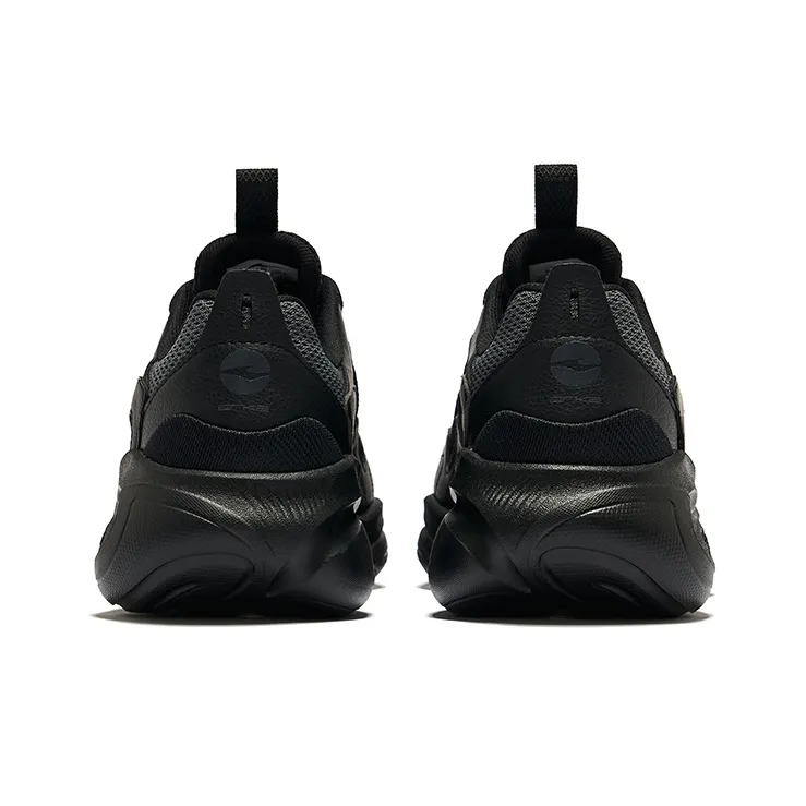 Erke Chasing The Light Anti Slip Wear Resistant Low Top Casual Shoes Men's Black-3