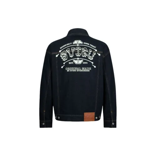 EVISU Denim Jackets Men Denim Blue