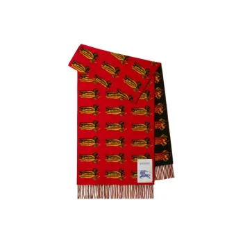 Burberry Knit Scarves Unisex Red