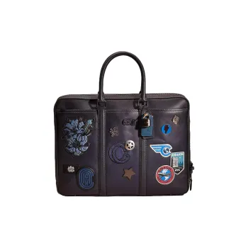 COACH Metropolitan Glove Tanning Laptop Bag Briefcase Handbag Large Size Men's Midnight Navy Matte Black Copper
