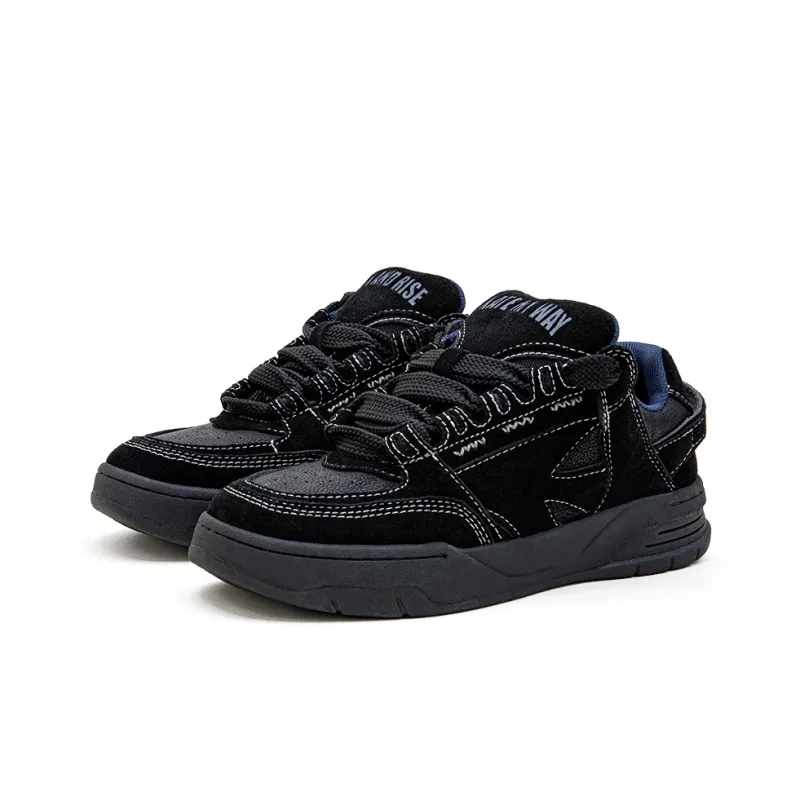 MADEN Low Top Skateboard Shoes Men's Black Blue-1