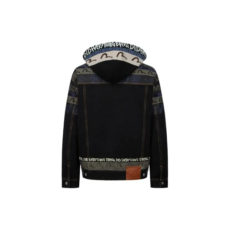 EVISU Denim Jackets Men Black-1