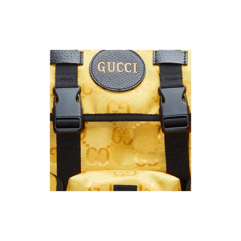 GUCCI Nylon And Leather Backpack Unisex Yellow/Black-7