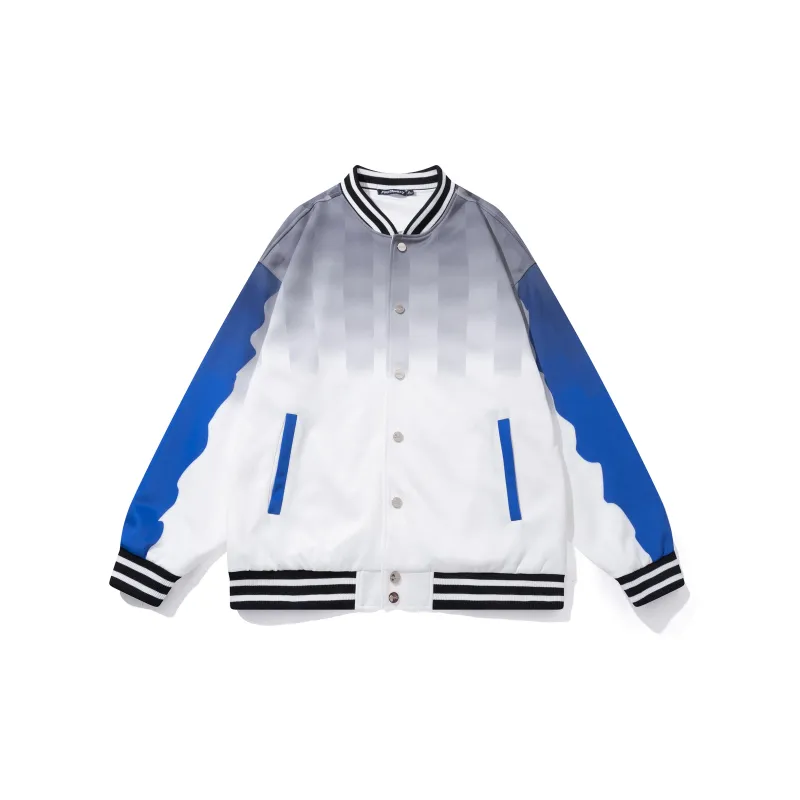 FireMonkey Baseball Jacket Unisex White Gray-1