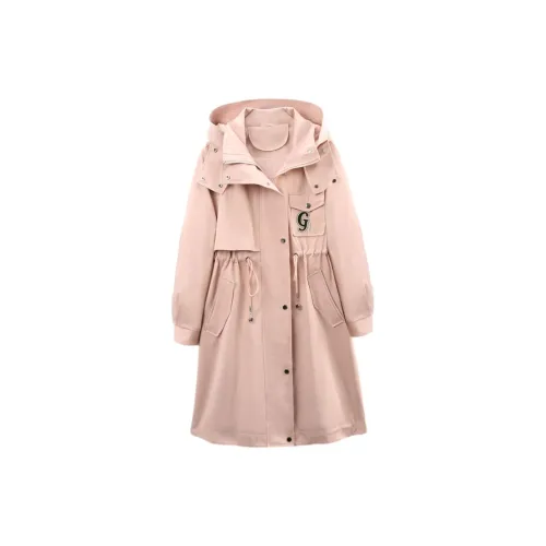 A paradise for awakening Trench Coats Women's Pink