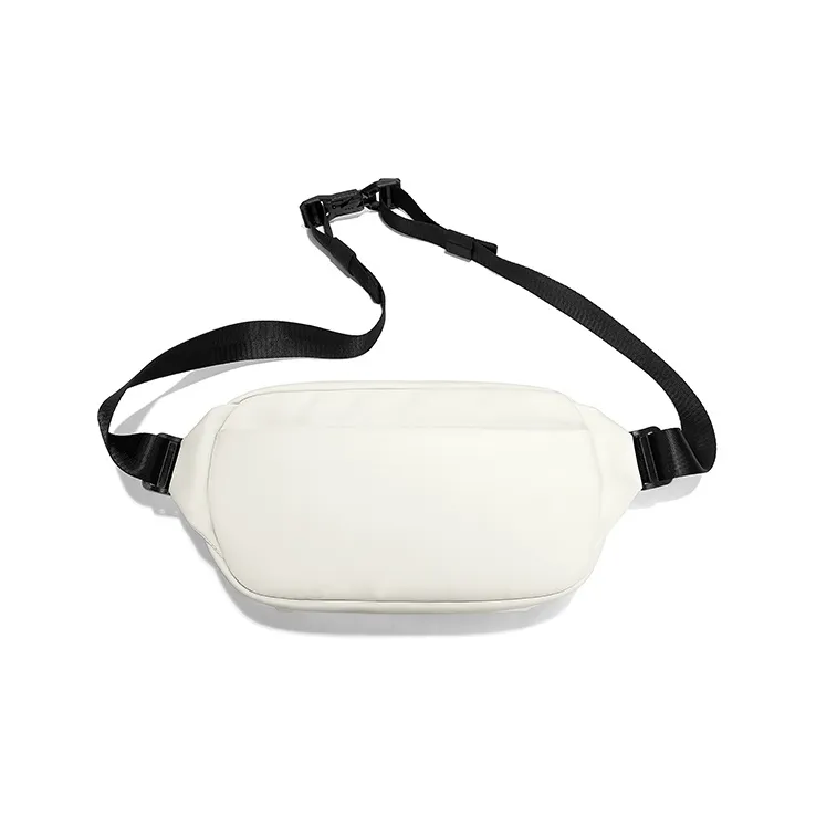 FAIRWHALE PU Shoulder Bag Crossbody Bag Fanny Pack Sling Bag Large Size Men's Black/Ecru-11