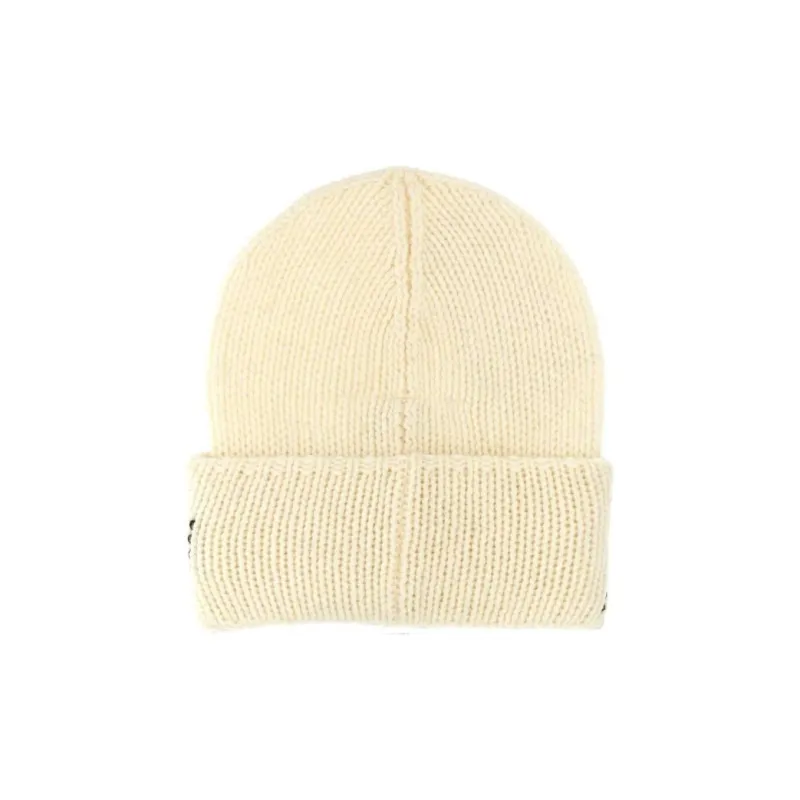 MM6 Maison Margiela Logo Intarsia Turn-Up Hem Beanie-1