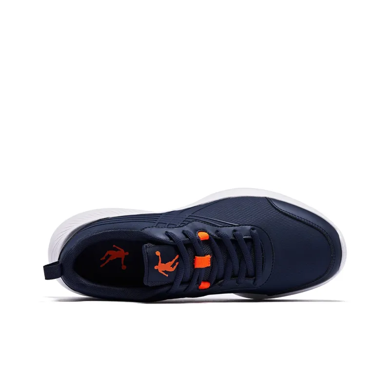 QIAODAN Running Shoes Men Low Top Dark Navy Blue Bright Orange-3