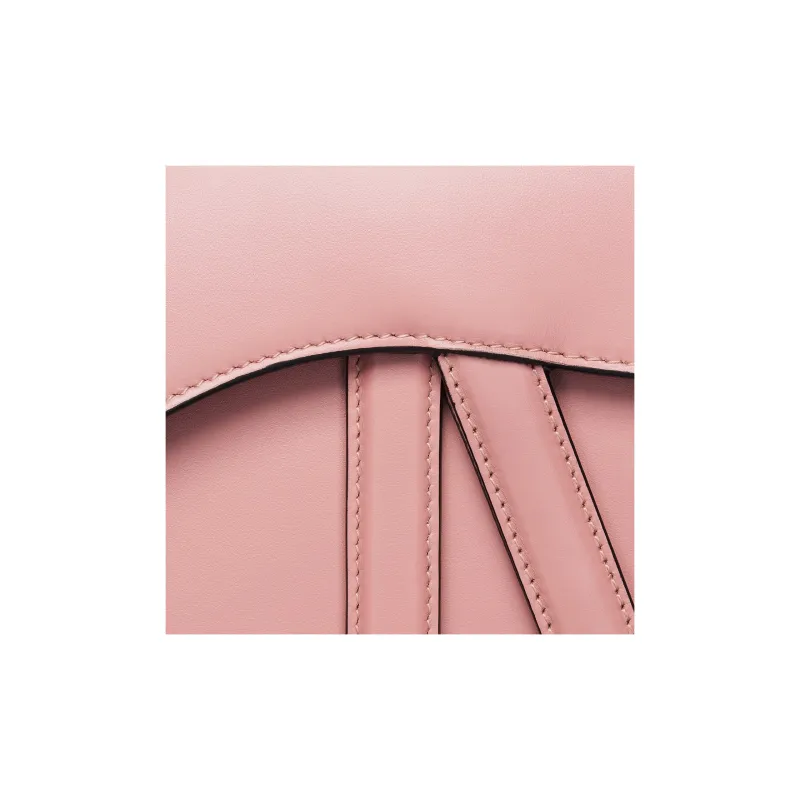 DIOR Smooth Calf Leather Saddle Bag, Shoulder Bag, Crossbody Bag, Handbag Women's Vintage Pink-5