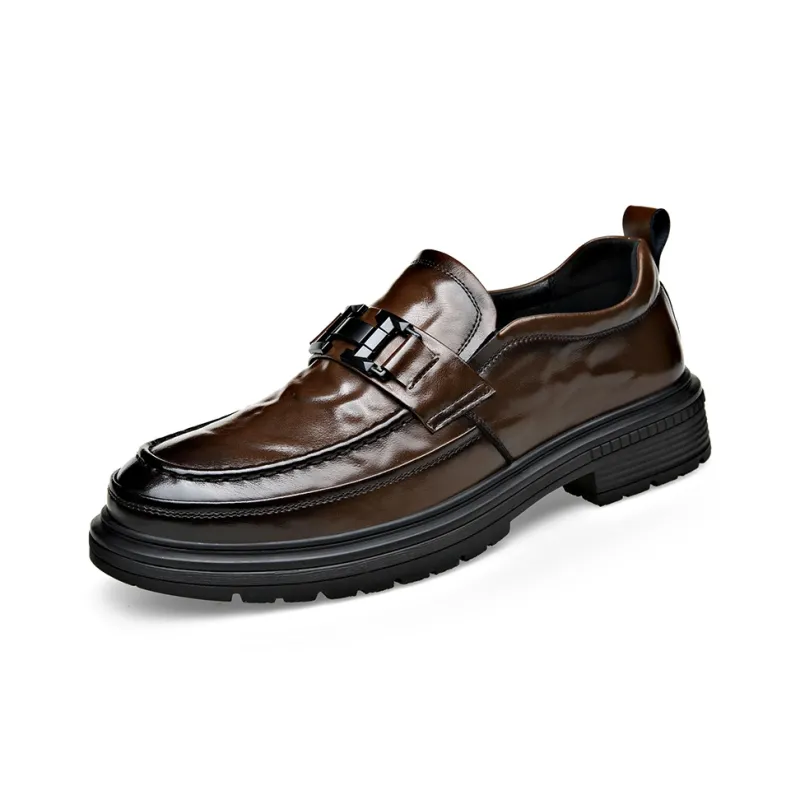 Romon Loafers Men Black Brown-1