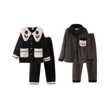Chun Xi Pajama Set Unisex Black Tulip Dark Brown