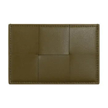 Bottega Veneta CASSETTEIntrecciato Cow Leather Card Holder Regular Men's Clay Brown