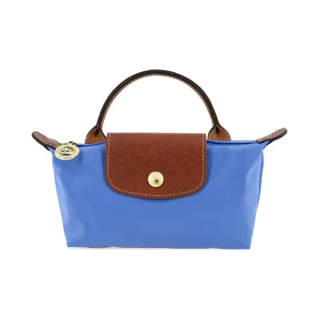 LONGCHAMP Le Pliage Recycled Canvas With Leather Trim Canvas Bag Dumpling Bag Handbags Regular Women's Blue