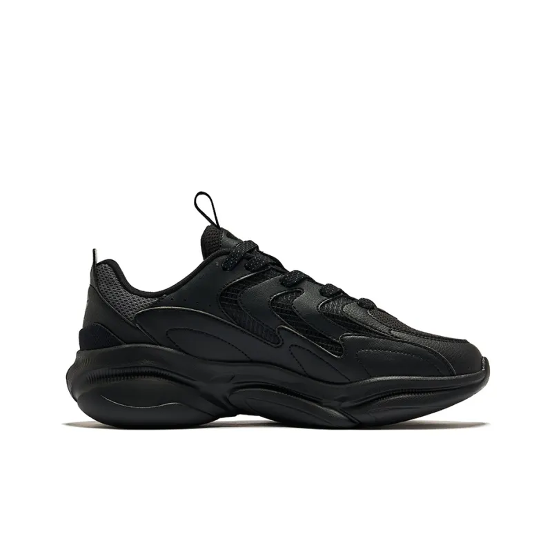 Erke Chasing The Light Anti Slip Wear Resistant Low Top Casual Shoes Men's Black-1