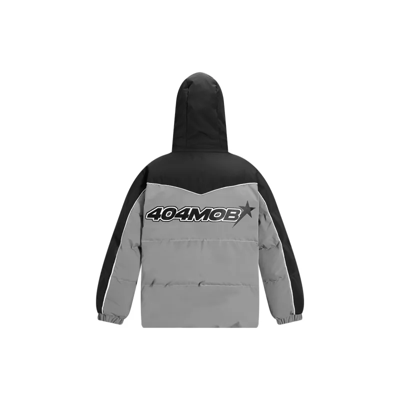 404MOB GANG Puffer Jacket Unisex Gray & Black-1