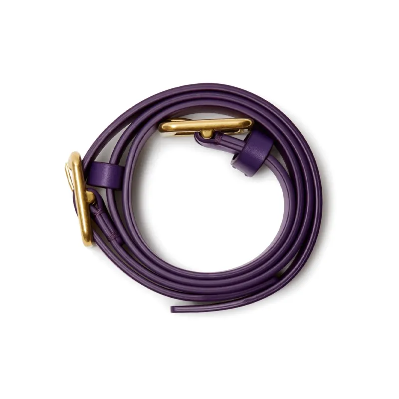 Burberry B-Style Double Buckle Belt Leather Belts Unisex Purple Width: 3cm-1