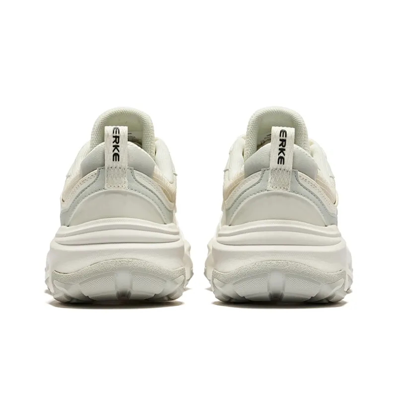 Erke Red Emperor Slip-Resistant Low-Top Casual Shoes Men's Microcrystal White White Mist Gray-3