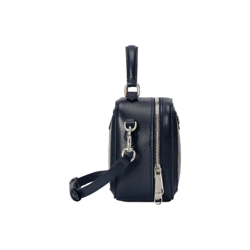 GUCCI Ophidia Canvas With Leather Shoulder Bag, Crossbody Bag, Handbag Mini Women's Beige & Blue-2