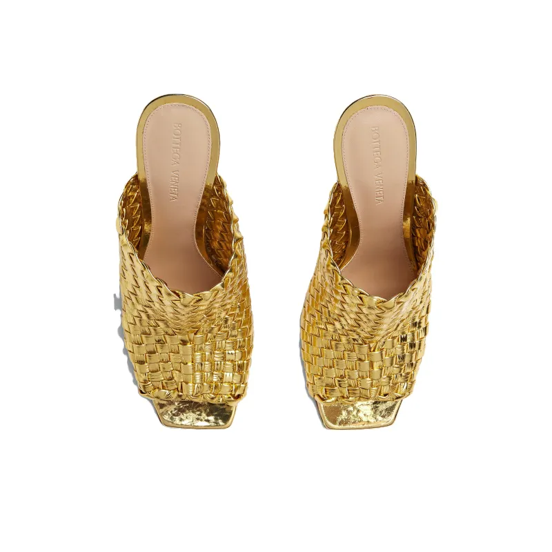 Bottega Veneta Knot Slide Slippers Women's Gold-4