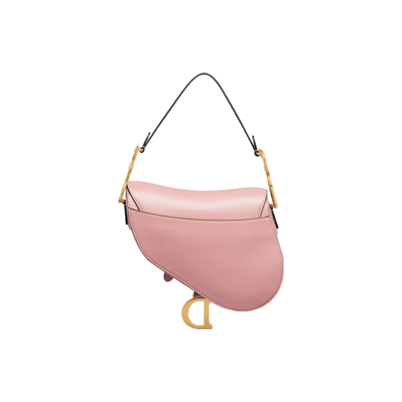 DIOR Smooth Calf Leather Saddle Bag, Shoulder Bag, Crossbody Bag, Handbag Women's Vintage Pink-4