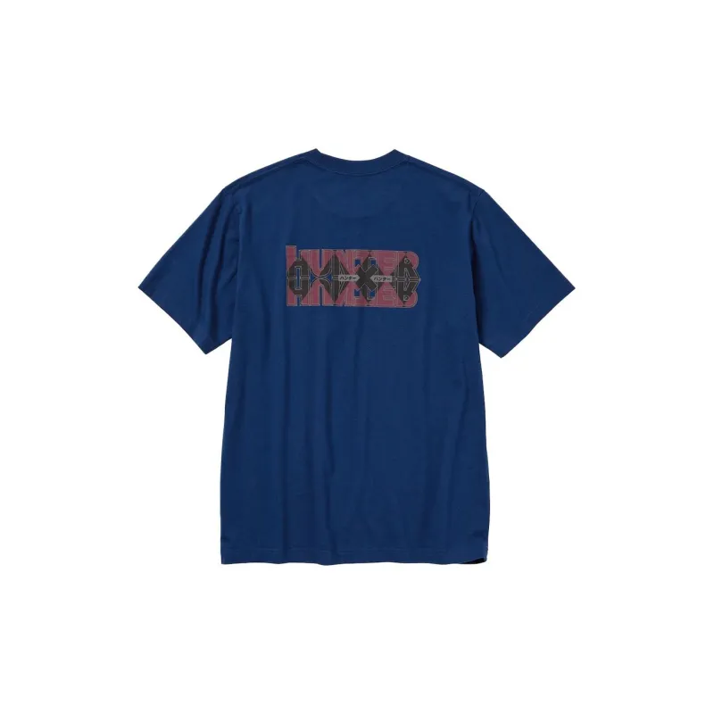 UNIQLO Cartoon Print Pullover Crew Neck Short Sleeved Unisex Navy Blue-1