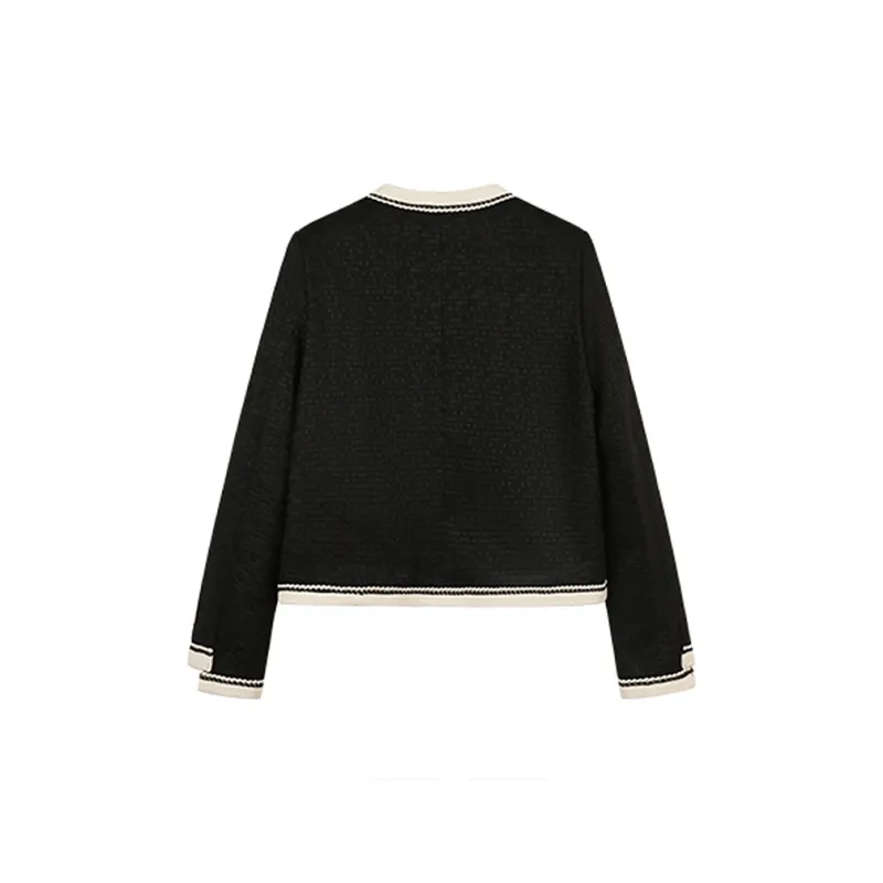 Migu Cropped Coats Women's Black-1